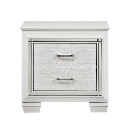 Homelegance Allura LED Night Stand, White 1916W-4