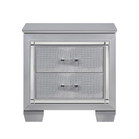 Homelegance Allura Night Stand, Silver Grey 1916-4