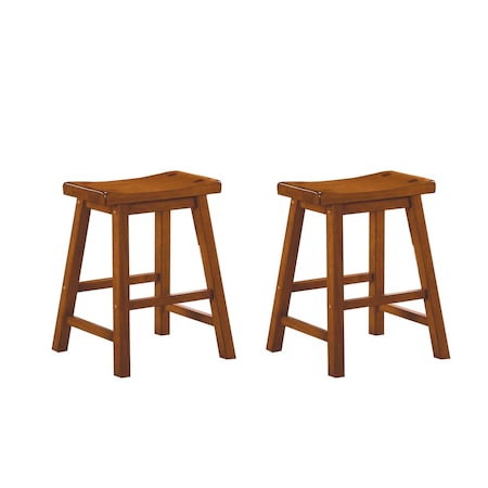 Homelegance Saddleback 18in Stool, Oak 5302A-18