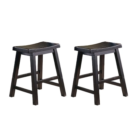 Homelegance Saddleback 18in Stool, Black 5302BK-18