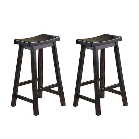 Homelegance Saddleback 29in Stool, Black 5302BK-29