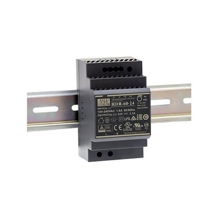 Power Supply, 85 to 264V AC, 24V DC, 60W, 2.5A, DIN Rail