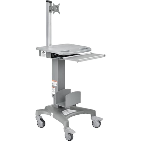Global Industrial Mobile Computer Workstation 24-5/8 D X 55-1/8 - 70-7/ ...