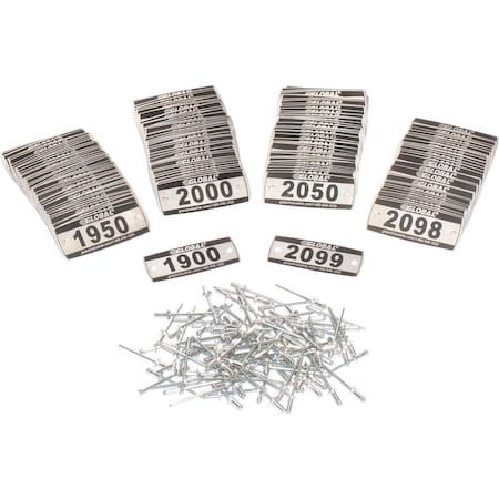 Global Industrial Locker Number Plate Kit, Numbered 1900-2099, 200PK ...