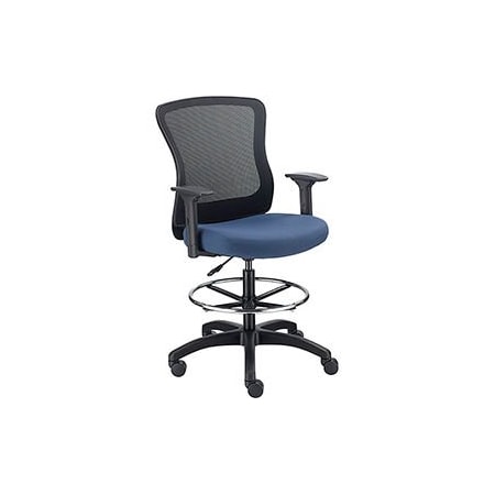 Global Industrial Mesh Back Task Stool, Blue, Adjustable Arms, High ...
