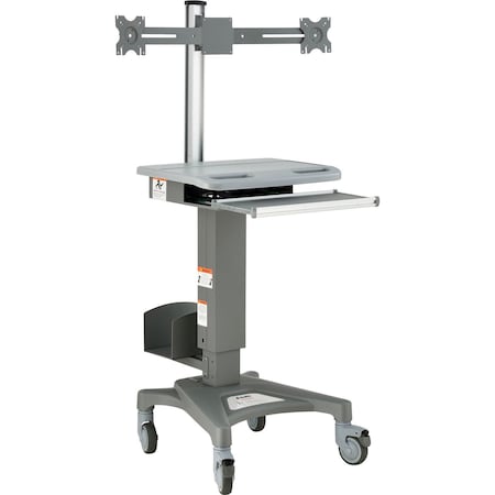 Global Industrial Mobile Sit-Stand Computer Workstation With Dual ...