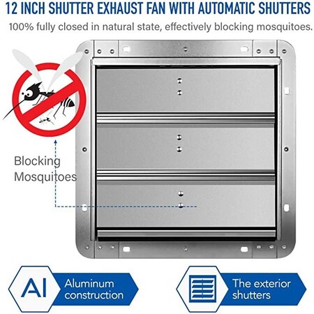 Shutter Exhaust Fan with Speed Controller and Power Cord for Garage Shutter Exhaust Fan with Speed Controller and Power Cord for Garage