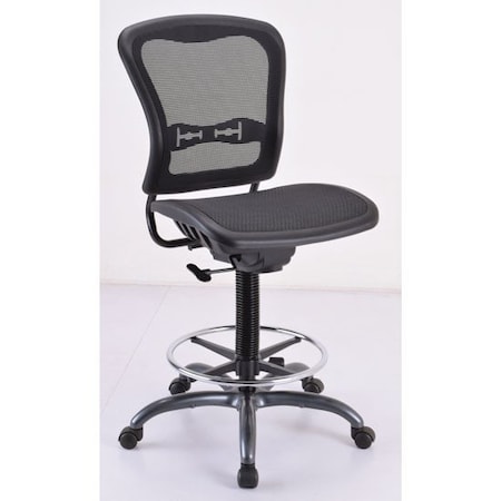 Officesource Armless, Mesh Back Task Stool with Mesh Seat and Back ...