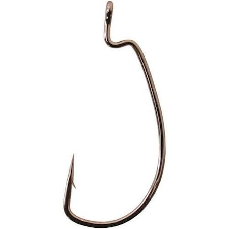 Gamakatsu EWG Worm Hook - Size 1/0, Offset Shank, Extra Wide Gap, Needle Point, NS Black (6 Per Pack)