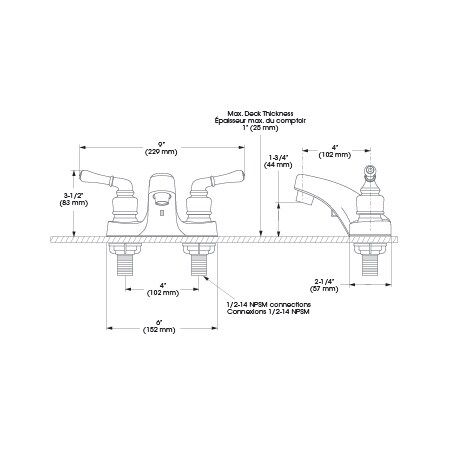 Keeney Manufacturing EBA74WCP Dual Handle Metallic Bathroom Faucet Keeney Manufacturing EBA74WCP Dual Handle Metallic Bathroom Faucet