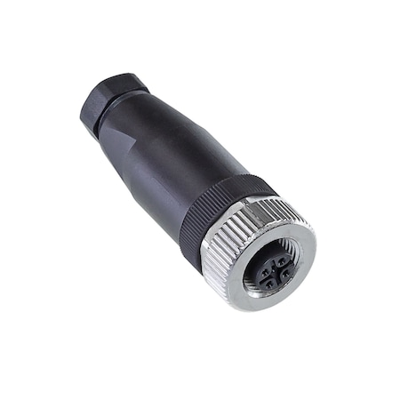 Led2Work M12 connector, A-type coded, plug, straight, for 24V DC 200200-01
