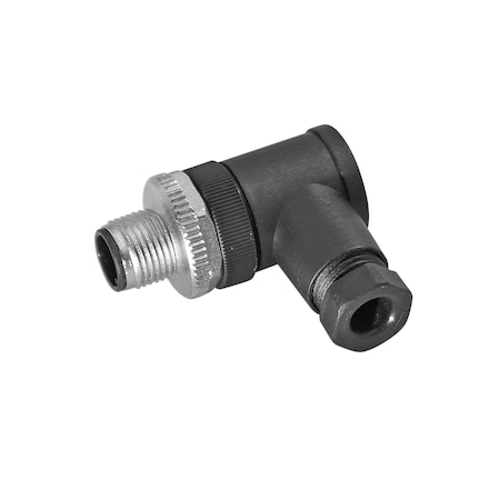 Led2Work M12 connector, A-type coded, angled, for 24V DC 200200-05