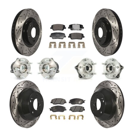 Transit Auto Front Rear Hub Bearing Coat Brake Rotor Pad Kit 10Pc For ...