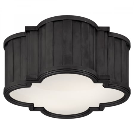 Visual Comfort Tilden Small Flush Mount in Bronze with White Gl TOB ...