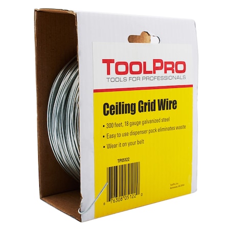 Toolpro 18 Gauge 300 ft Roll Suspended Ceiling Hanger Wire with Carton ...