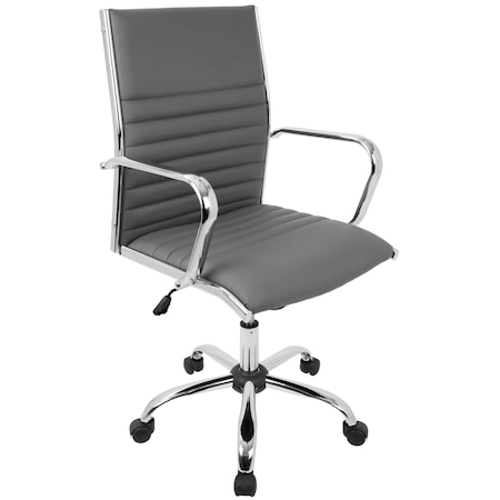 Lumisource Master Adjustable Office Chair in Grey Faux Leather OFC