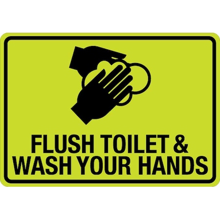 Lyle Sign, Flush Toilet & Wash Your Hands (W Sym) LCUV-0169ST-RA_10x7 ...