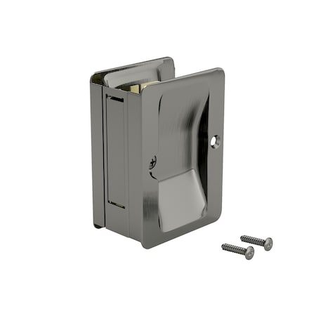 Richelieu 3 14inch 82 mm x 2 14inch 58 mm Rectangular Pocket Door Passage Pull, Antique Nickel 1700ANPSBC