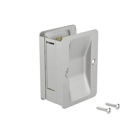 Richelieu 3 14inch 82 mm x 2 14inch 58 mm Rectangular Pocket Door Passage Pull, Brushed Nickel 1700NBPSBC