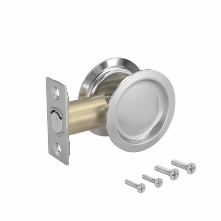 Richelieu 2 716inch 62 mm Round Pocket Door Passage Pull, Brushed Chrome 17RBC10