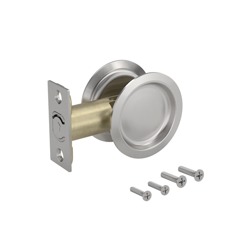 Richelieu 2 716inch 62 mm Round Pocket Door Passage Pull, Brushed Nickel 17RNB10