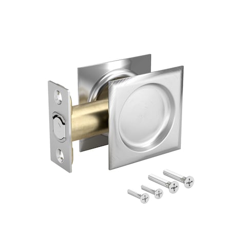 Richelieu 2 716inch 62 mm Square Pocket Door Passage Pull, Brushed Chrome 17SBC10