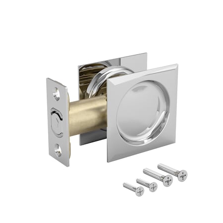 Richelieu 2 716inch 62 mm Square Pocket Door Passage Pull, Chrome 17SC10