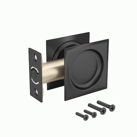 Richelieu 2 716inch 62 mm Square Pocket Door Passage Pull, OilRubbed Bronze 17SORB10