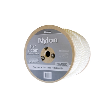 Kingcord 5/8 in. x 200 ft. White Twisted Nylon Rope 300481