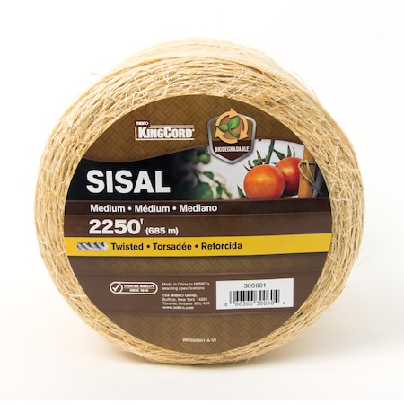 Kingcord 2,250 ft. Natural Twisted Sisal Twine - Medium Weight 300601BGV1