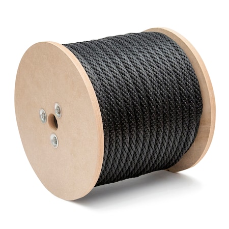 Kingcord 5/8 in. x 200 ft. Black Solid Braid Polypropylene Derby Rope 302651TV
