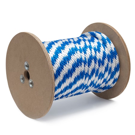 Kingcord 3/8 in. x 600 ft. Blue/White Solid Braid Polypropylene Derby Rope 309761