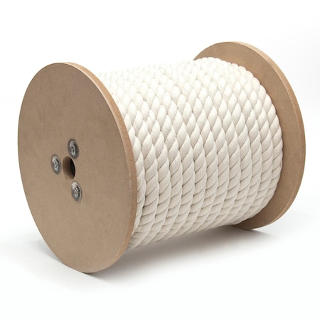 Kingcord 1/2 in. x 250 ft. Natural 3-Strand Twisted Cotton Rope 404291TS