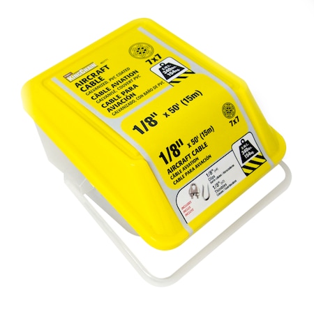 Kingchain 1/8 in. x 3/16 in. x 50 ft. PVC Aircraft Cable 7x7 Construction 463771