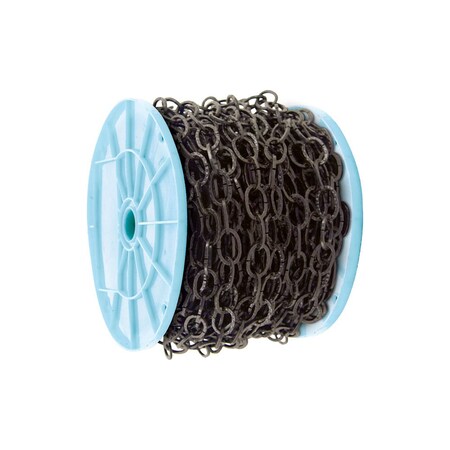 Kingchain 100 ft. Hammered Oval Black Decorative Chain 538812