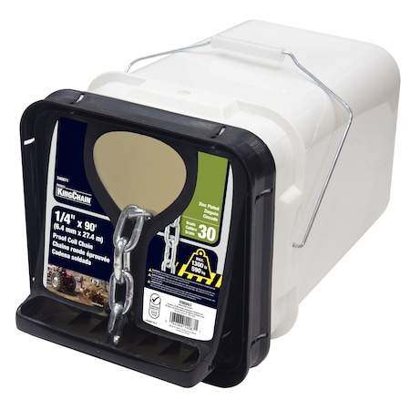 Kingchain 1/4 in. x 90 ft. Zinc-Plated Grade 30 (G30) Proof Coil Chain 540871