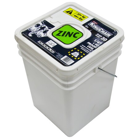 Kingchain 1/4 in. x 90 ft. Zinc-Plated Grade 30 (G30) Proof Coil Chain 540881