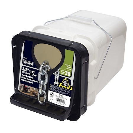 Kingchain 3/8 in. x 45 ft. Zinc-Plated Grade 30 (G30) Proof Coil Chain 541111