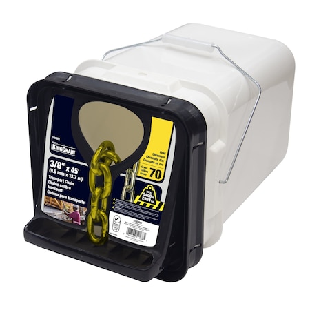 Kingchain 3/8 in. x 45 ft. Grade 70 Transport Chain Yellow Chromate 541881