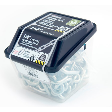Kingchain 1/4 in. x 10 ft. Zinc Plated Grade 30 Proof Coil Chain w/ Quick Link 699471