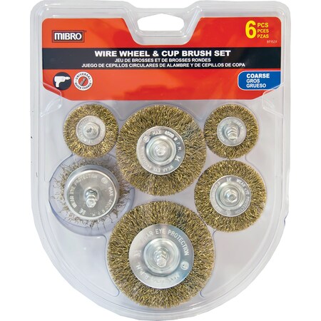 Mibro 971531 8 69 6 Piece General Purpose Coarse Wire Wheel And Cup Brush Set Zoro Com