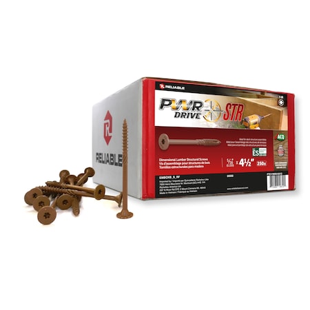 Pwr Drive 5/16-inch x 4 1/2-inch STR Torx Star Drive Deck Framing Screws, 250PK FTC17BR516412