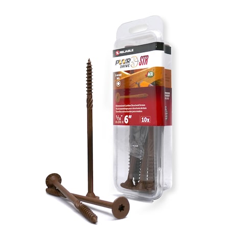 Pwr Drive 5/16-inch x 6-inch STR Torx Star Drive Deck Framing Screws, 10PK FTC17BR5166MR
