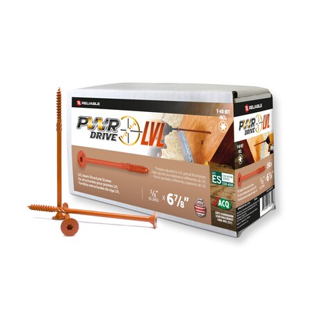 Pwr Drive 3/8-inch x 6 7/8-inch LVL Torx Star Drive LVL Beams Screws, 50PK FTC17O38678L