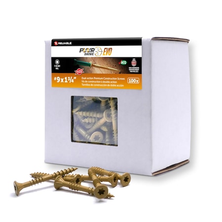 #9 x 1 3/4 in., 100 PK