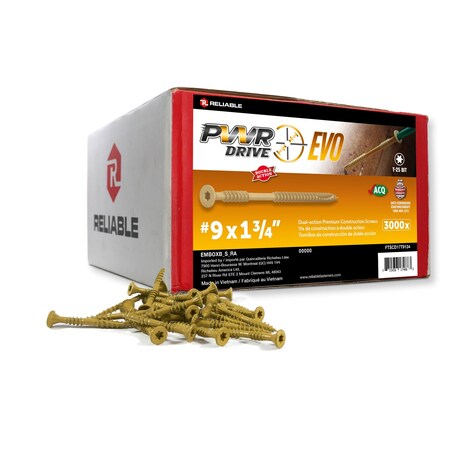 #9 x 1 3/4 in., 3000 PK