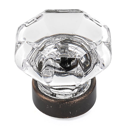 Richelieu 1 5/16 in (33 mm) Clear, Brushed Oil-Rubbed Bronze Eclectic Cabinet Knob 10074BORB11