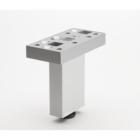 Richelieu Adjustable Contemporary Versatile T or L Shaped Furniture Leg, 4 23/32 in (120 mm), Aluminum 205120010