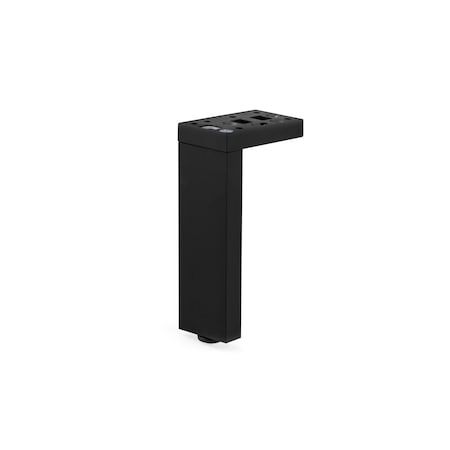 Richelieu Adjustable Contemporary Versatile T or L Shaped Furniture Leg, 4 23/32 in (120 mm), Matte Black 205120900
