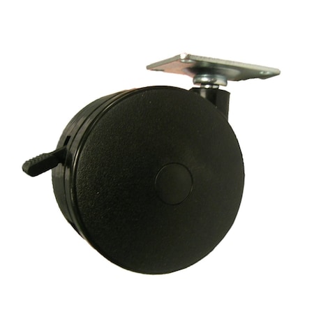 Richelieu Furniture Caster, Swivel with Brake, with Plate, Black 21000290